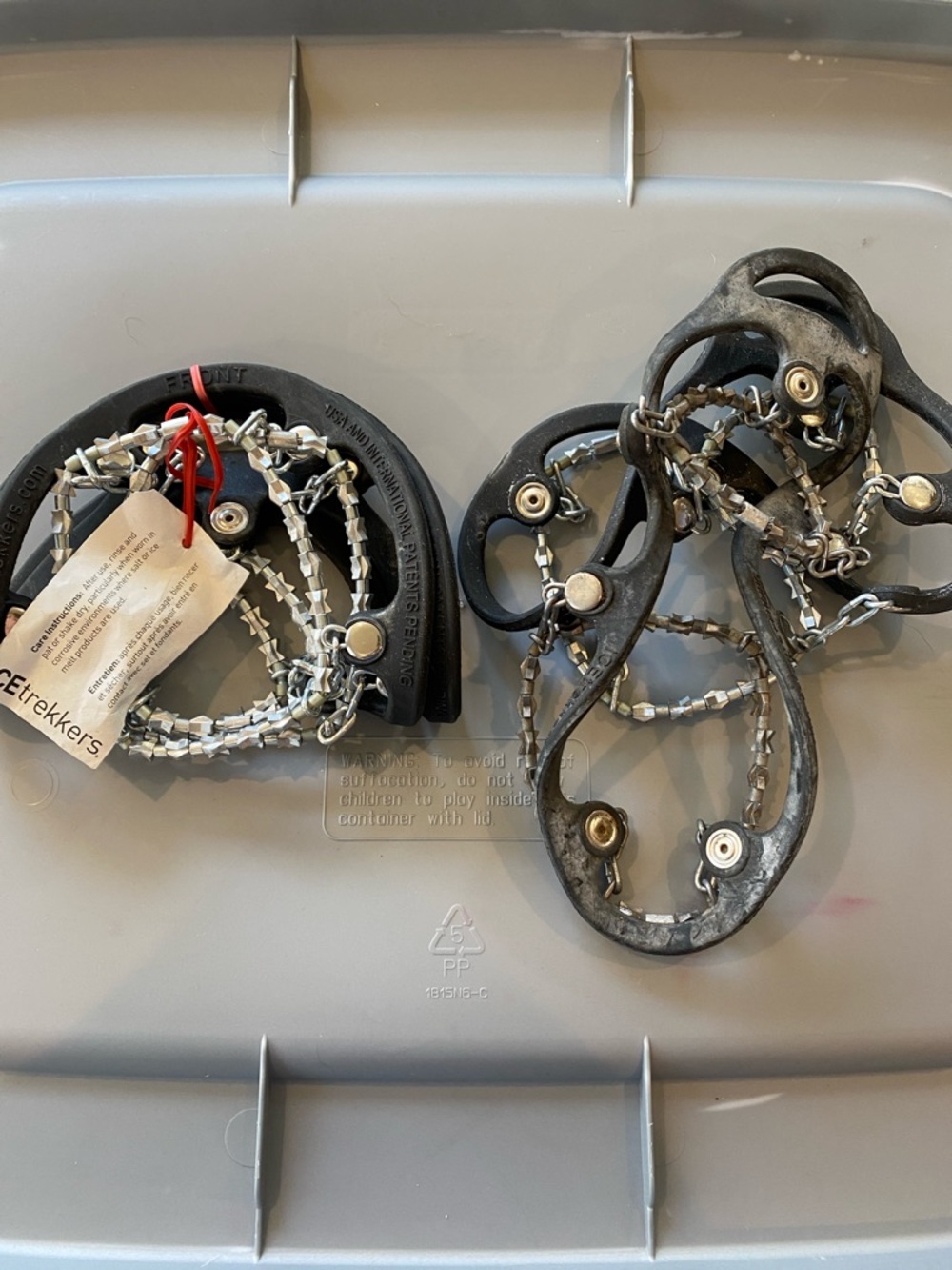 Bundle of 2 Ice Trekkers Traction Cleats - Black with Silver Chains